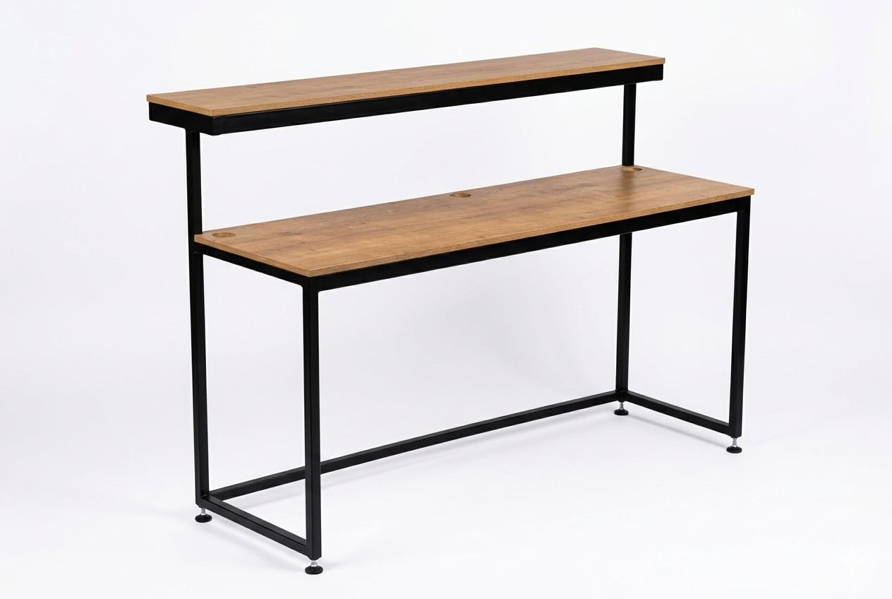 Bar z masivu a ocelové konstrukce